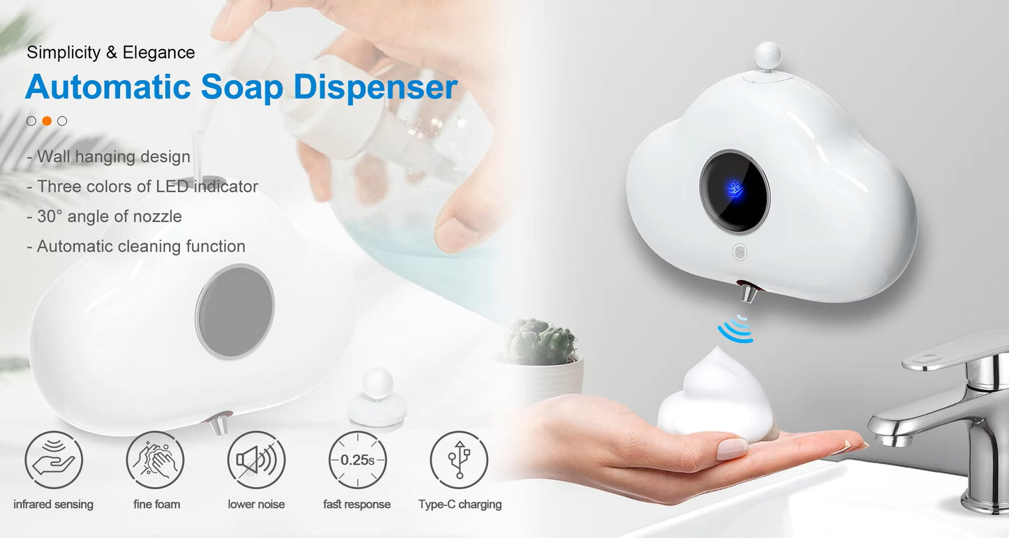 White Cloud 240 ml Infrared Sensing USB Automatic Soap Dispenser