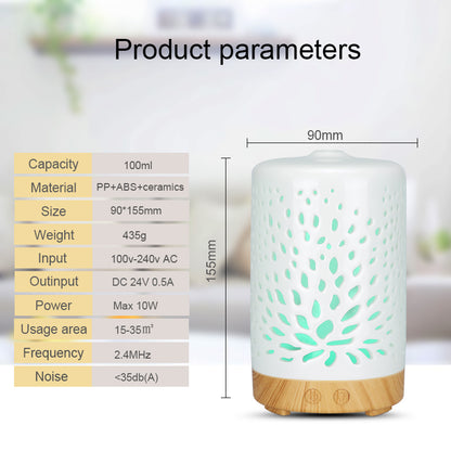 Essential Oil Diffuser Ceramic Diffuser 100 ml Timers Night Lights and Auto Off Function Home Office