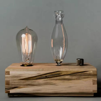 Solid Wood Nebulizer Pure Essential Oil Diffuser with Tungstem Lamp for Bedroom