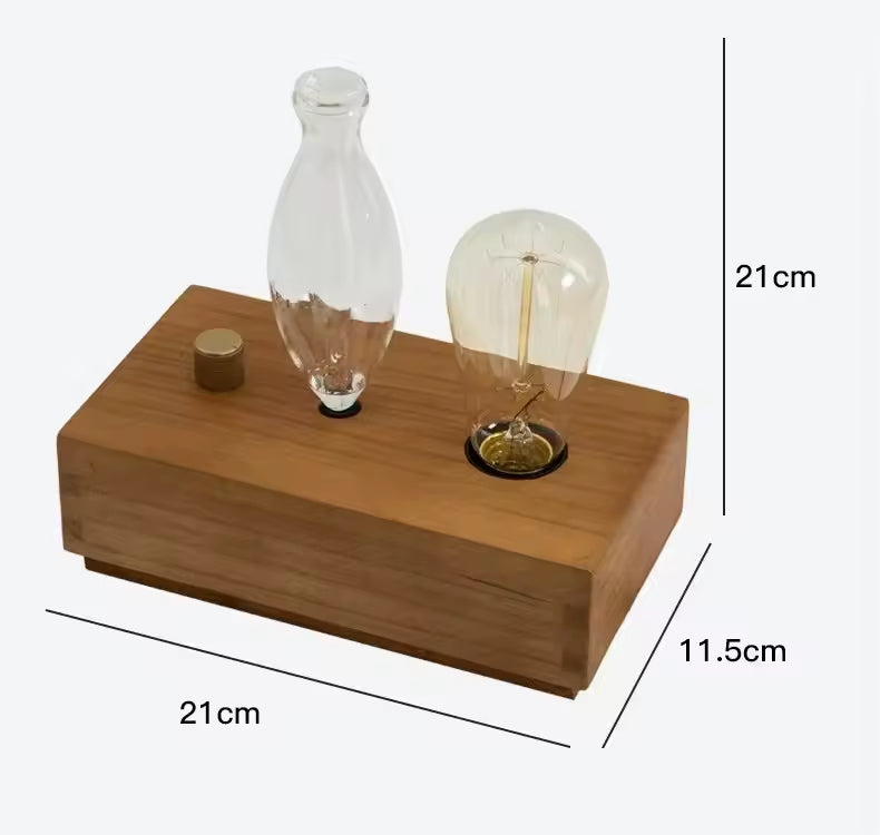 Solid Wood Nebulizer Pure Essential Oil Diffuser with Tungstem Lamp for Bedroom