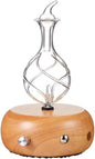 Wood Base Glass Essential Oil Nebulizer Diffuser Waterless Aromatherapy Gift Box